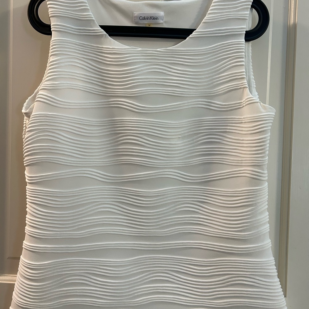 Calvin Klein Ivory Textured Blouse